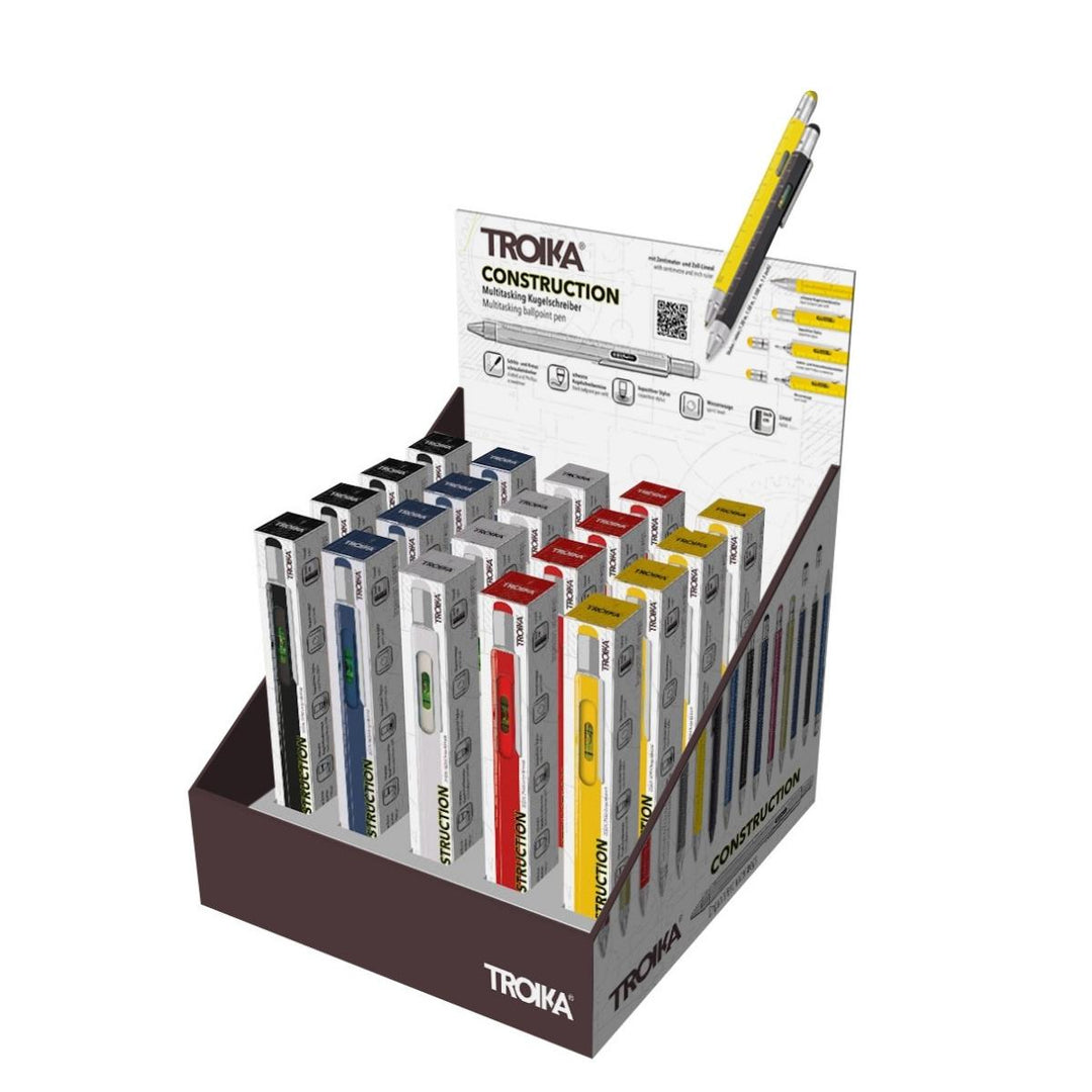 Troika Cardboard Counter Display with Twenty Item PIP20 Classic Construction Multi-tool Pen Assorted