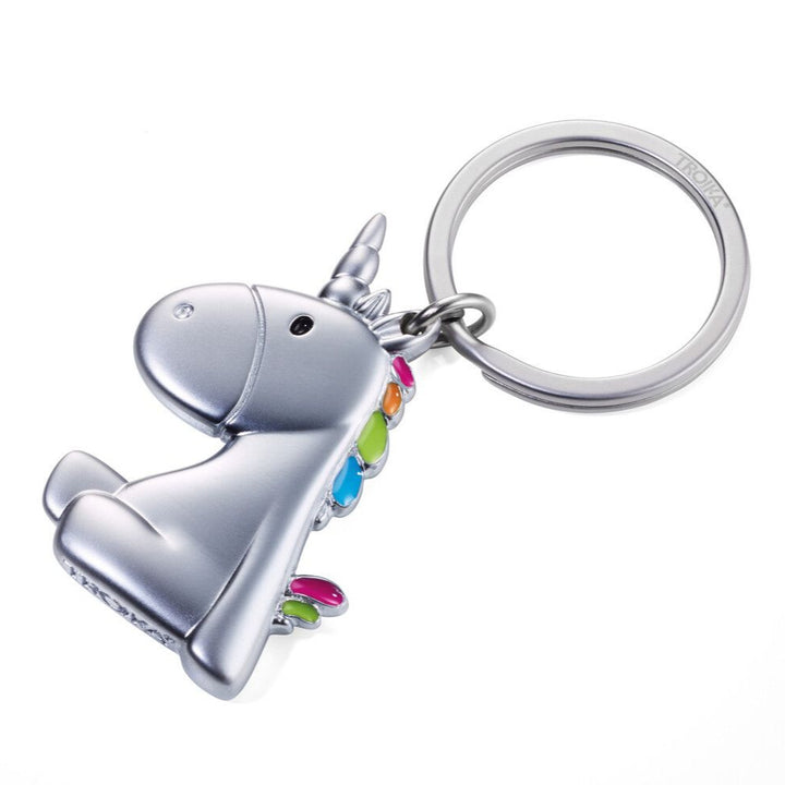 Troika Unicorn Charm Keyring with Spectrum Finish