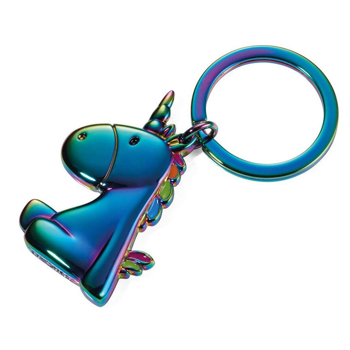 Troika Unicorn Charm Keyring with Spectrum Finish