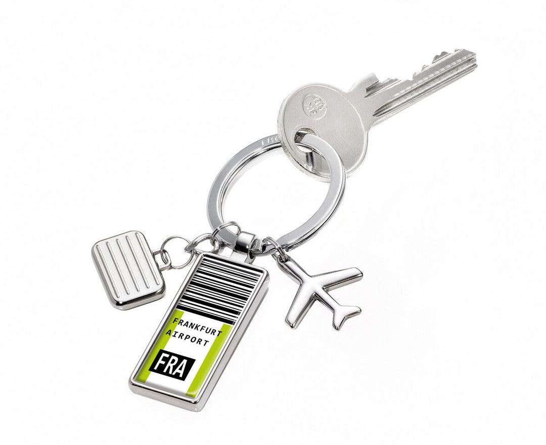 Troika Next Destination Airport Themed Charm Keychain