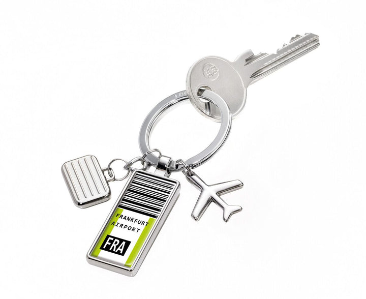 Troika Next Destination Airport Themed Charm Keychain