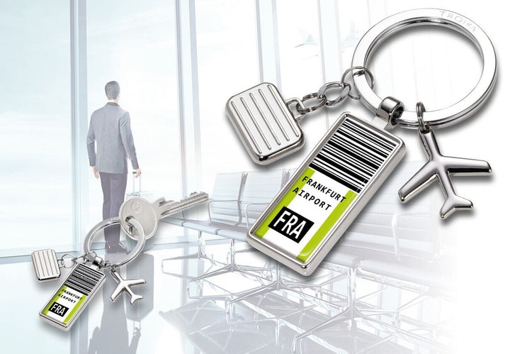Troika Next Destination Airport Themed Charm Keychain