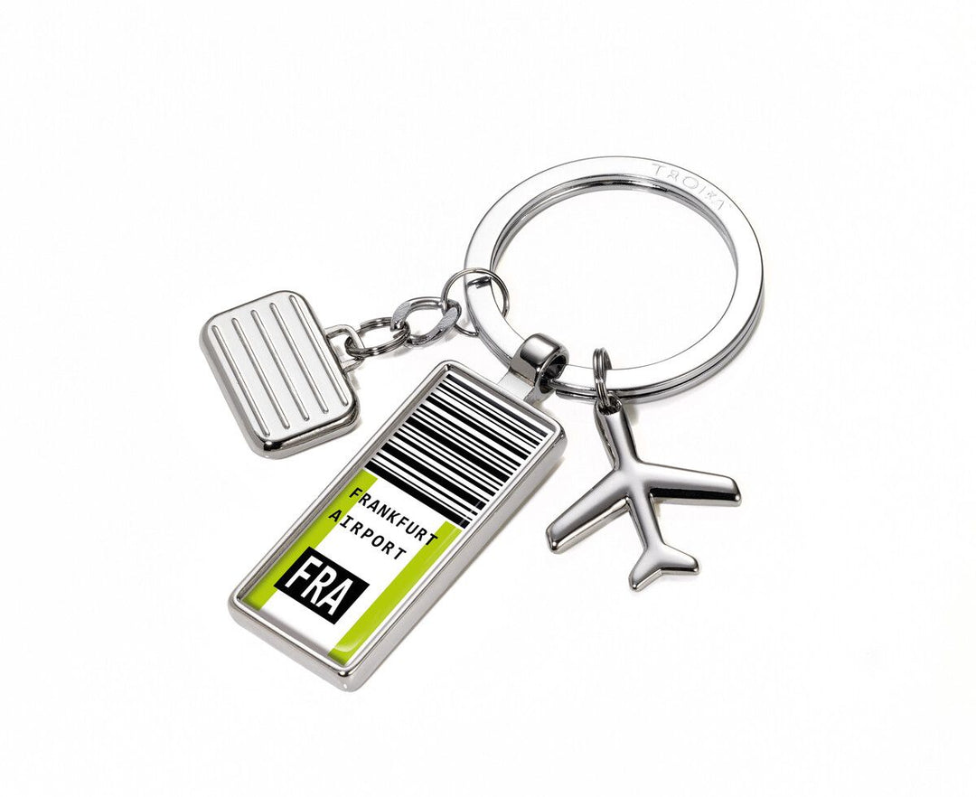 Troika Next Destination Airport Themed Charm Keychain
