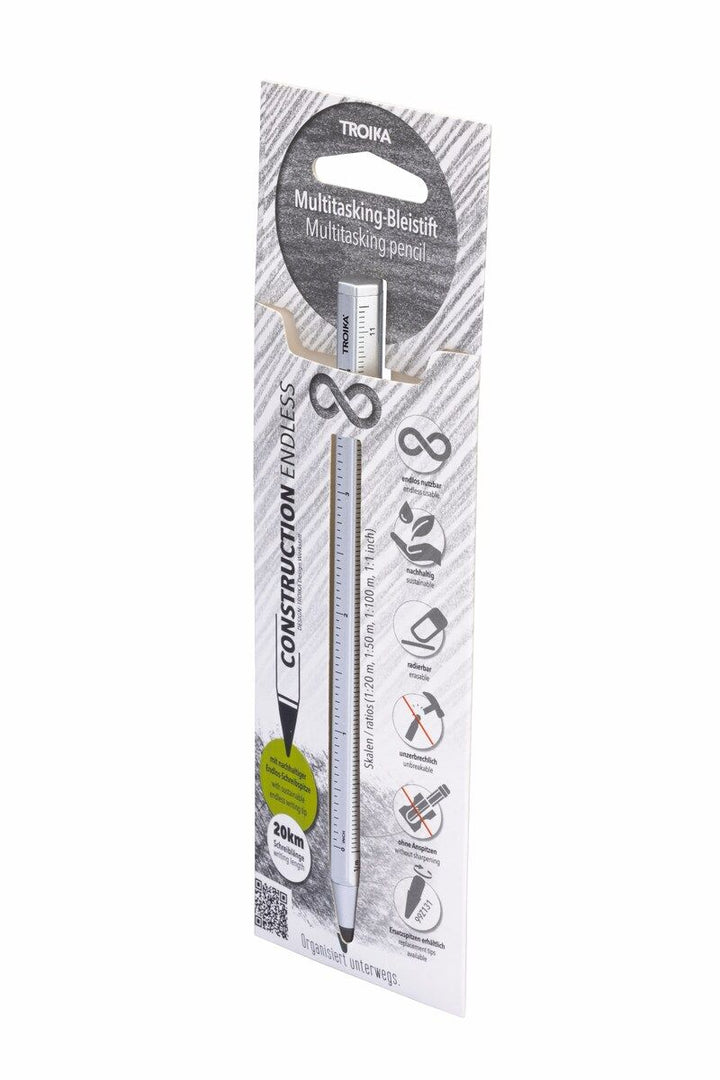 Troika Multi-Tasking Construction Endless Pencil 12.5 Miles of Writing Silver