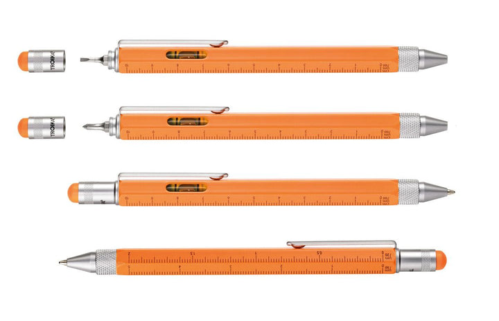 Troika Construction Pen PIP20, Multi-tool Ballpoint Pen Neon Orange