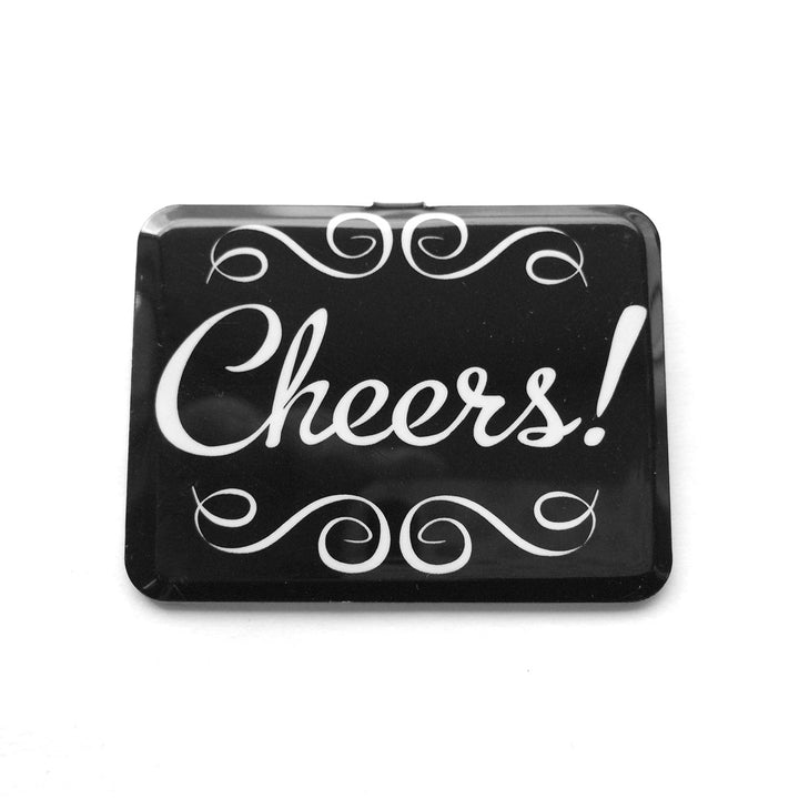 Vintage Metal Gift Tag Cheers Set of Five