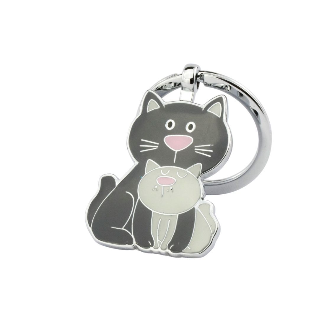 Troika Cat with Kitten Charm Key-ring