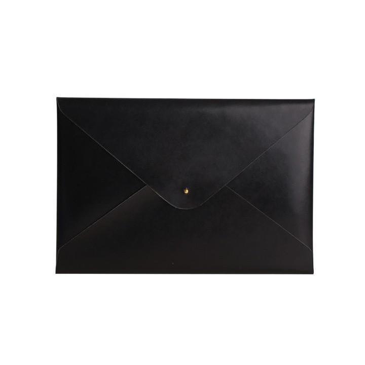 Paperthinks Recycled Leather A4/Letter Size Document Folder - Black - Paperthinks.us