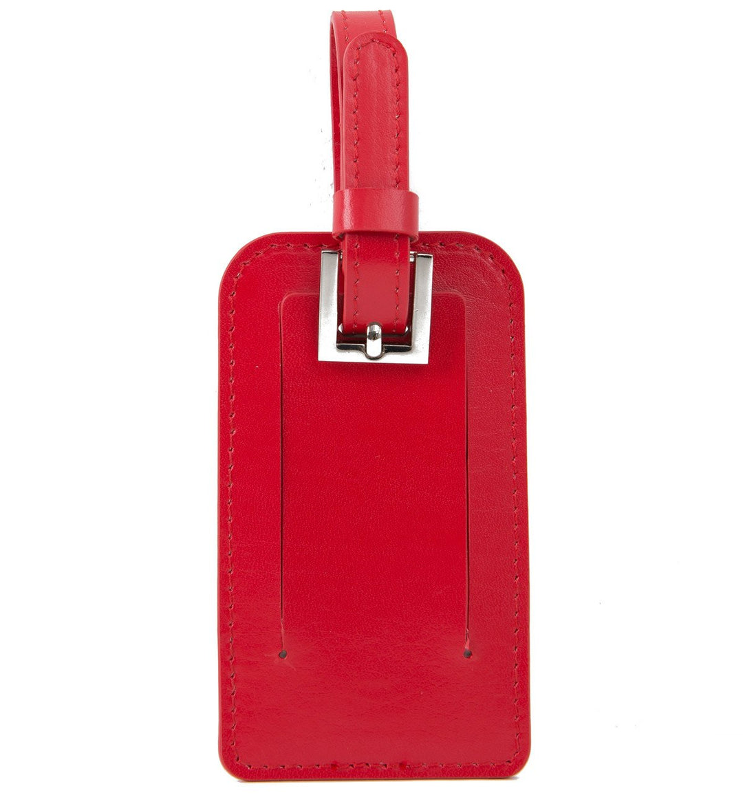 Paperthinks Recycled Leather Luggage Tag -  Scarlet Red - Paperthinks.us