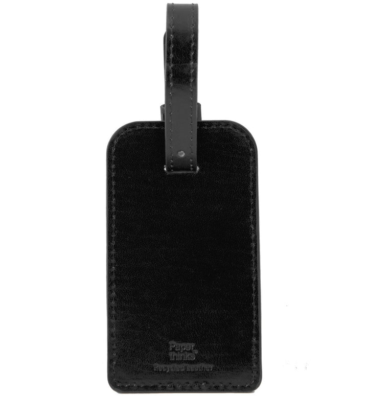 Paperthinks Recycled Leather Luggage Tag -  Black - Paperthinks.us