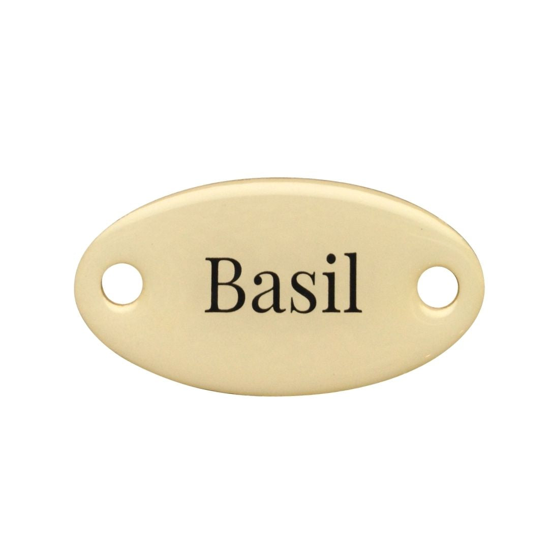 Duke Baron Vintage Brass Tag Herbs Basil for Kitchen or Garden