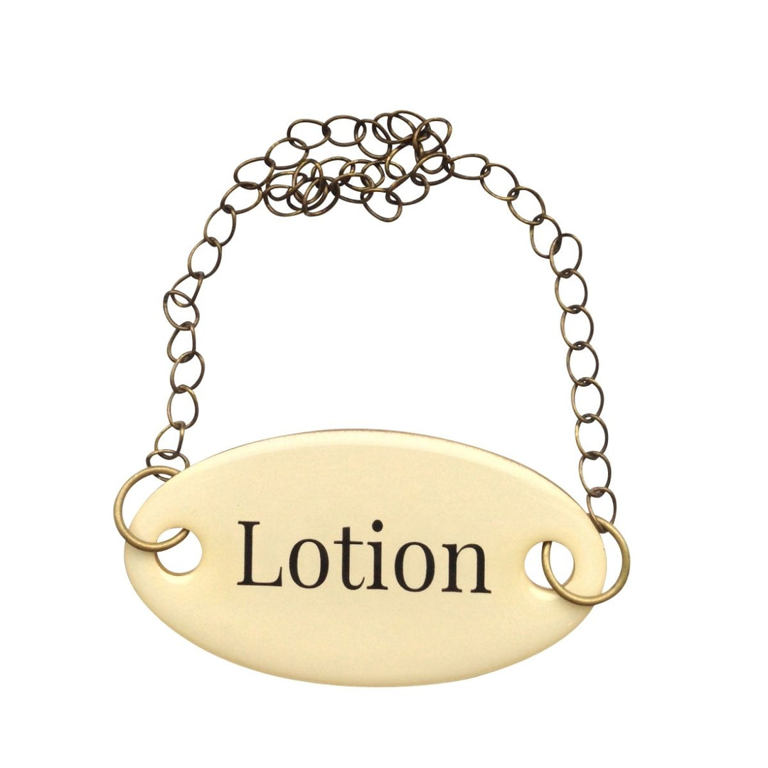 Duke Baron Vintage Brass Lotion Tag