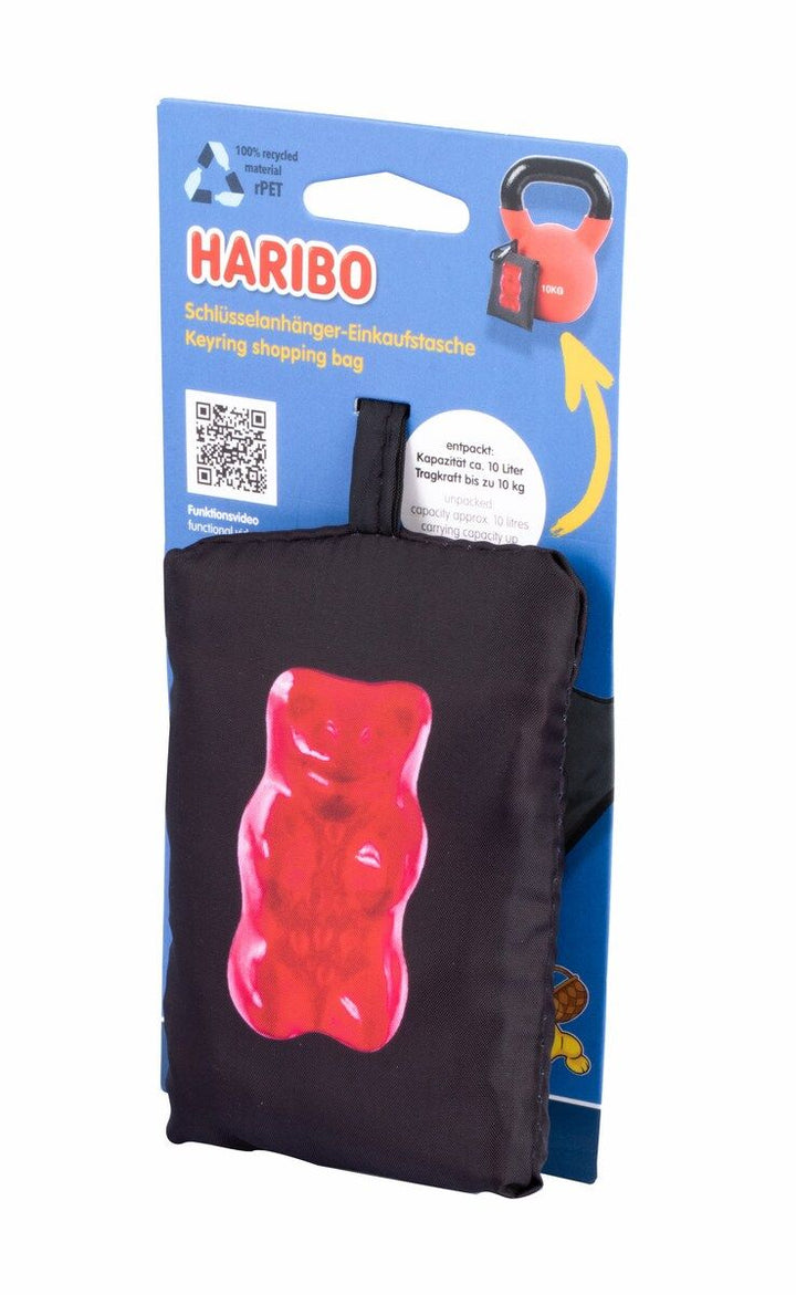 Troika Foldable Reusable rPET Shopping Tote with Carabiner Haribo Gummy Bear