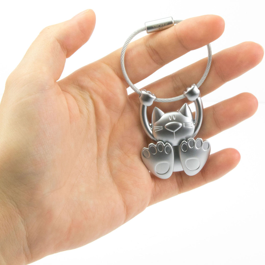 Troika Tabby Cat Key Chain with Nail Friendly Loop