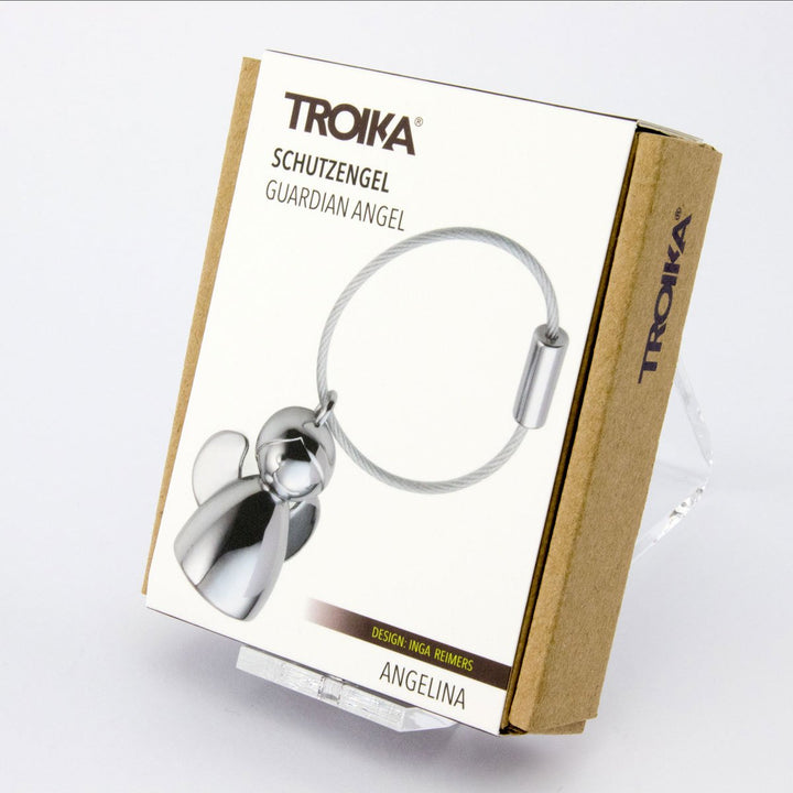 Troika Angelina Angel Keyring Cast Metal Shiny Chrome Item KR17-32/CH packaging front