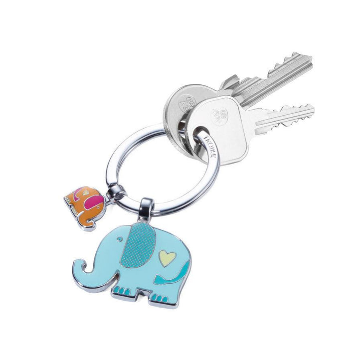 Troika Lucky Elephants Key Ring with Two Charms