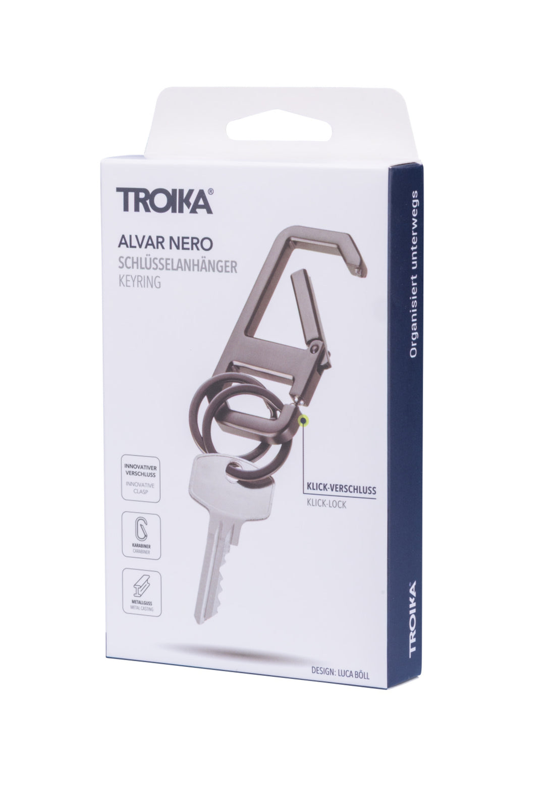 TROIKA ALVAR NERO Carabiner Keychain