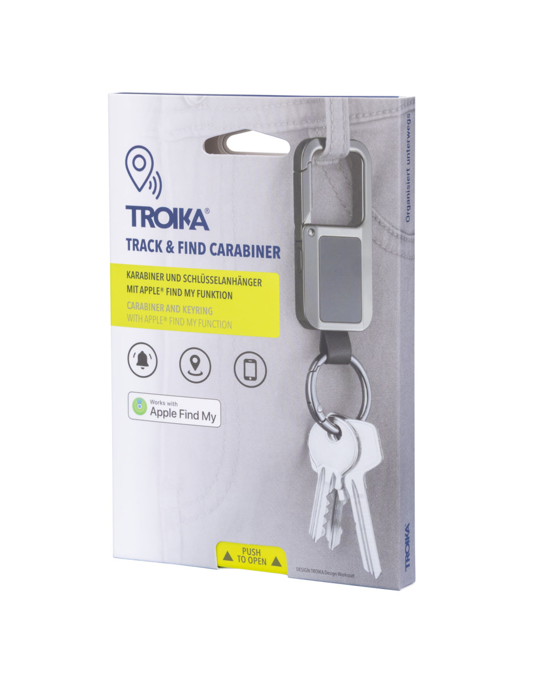 TROIKA TRACK &amp; FIND Carabiner Keychain with Apple® Find My