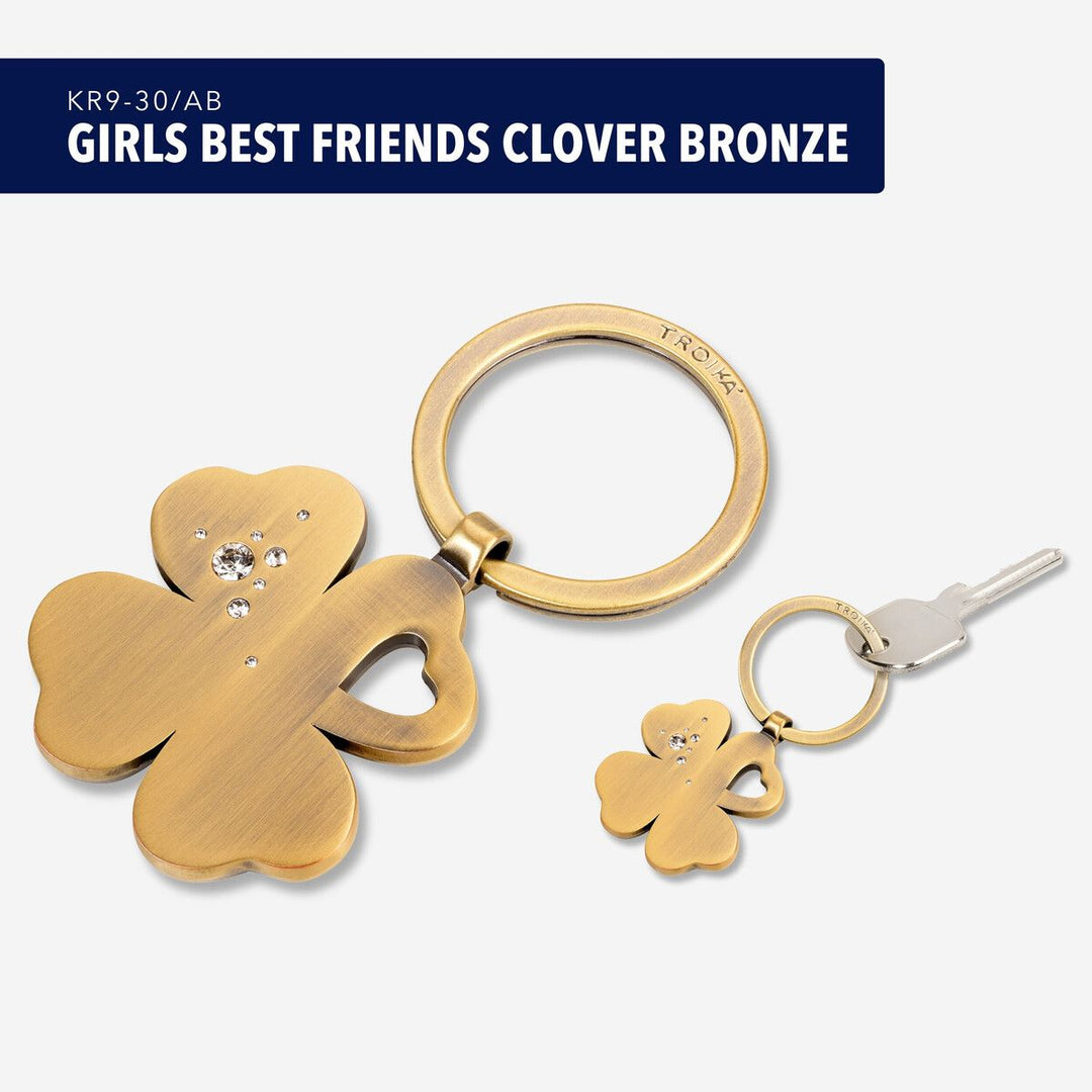 Troika Best Friend Clover Keyring with Swarovski Elements Crystals