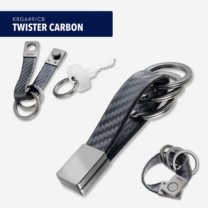 TROIKA TWISTER Valet Keychain with Three Rings