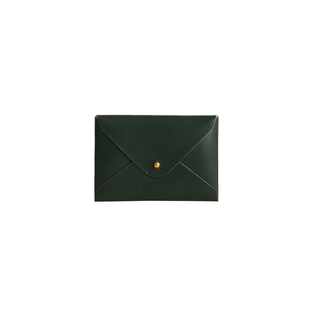 Paperthinks Recycled Leather Mini Folder Card Case Dark Olive