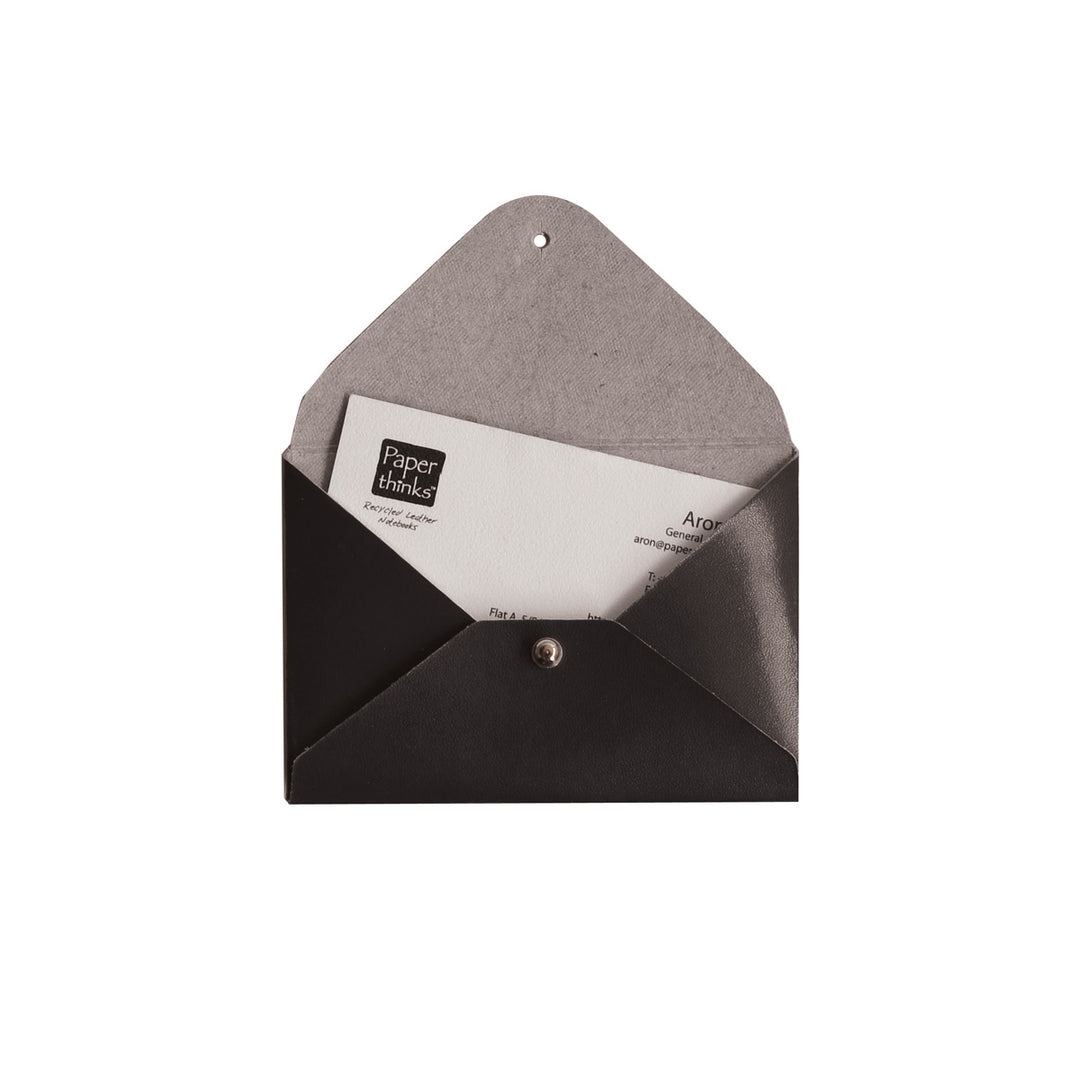 Paperthinks Recycled Leather Mini Folder Card Case Black