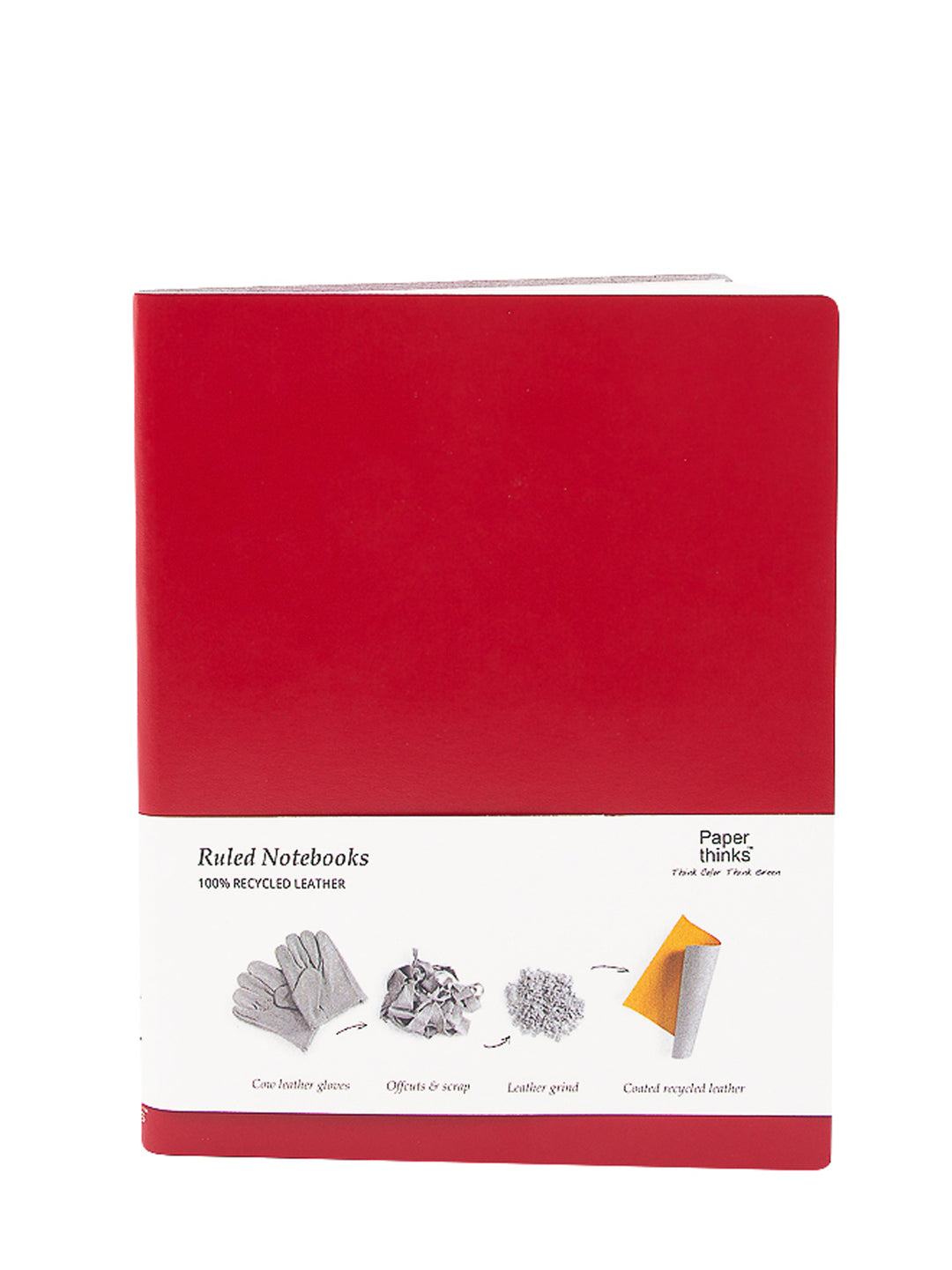 Paperthinks Recycled Leather Extra Large Journal Lined Scarlet Red