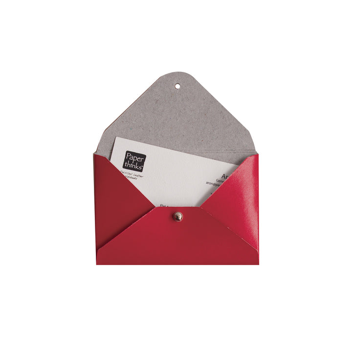 Paperthinks Recycled Leather Mini Folder Card Case Red