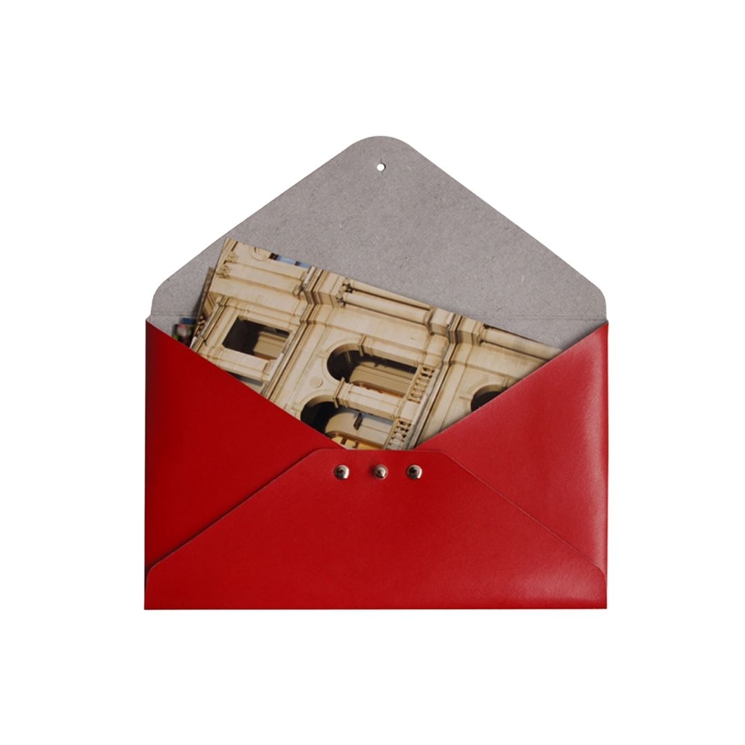 Paperthinks Recycled Leather Envelope Style Small Folder Red