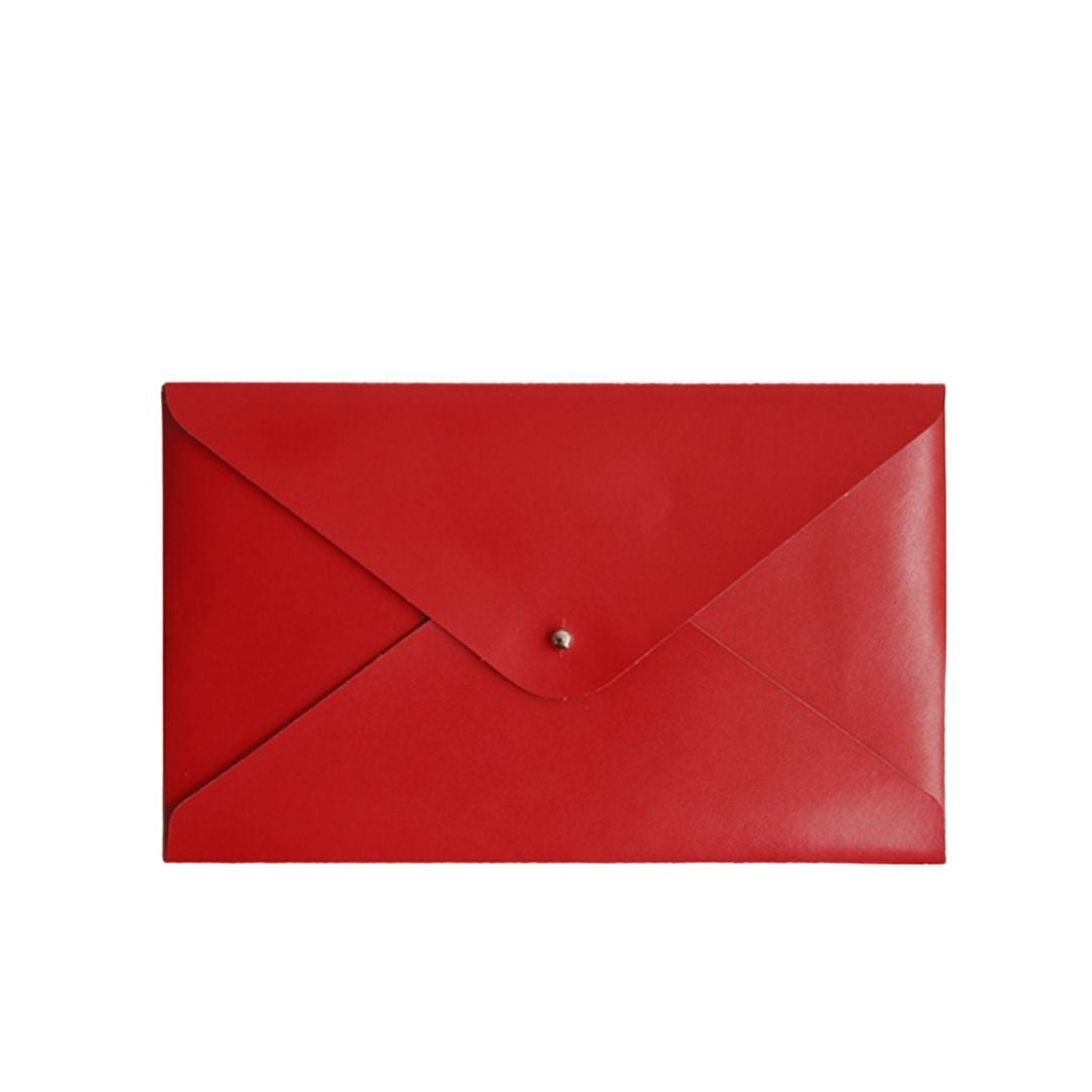 Paperthinks Recycled Leather Envelope Style Small Folder Red
