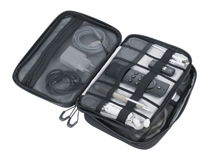 Troika Connected Tarpaulin Tech Accessory Organizer Black