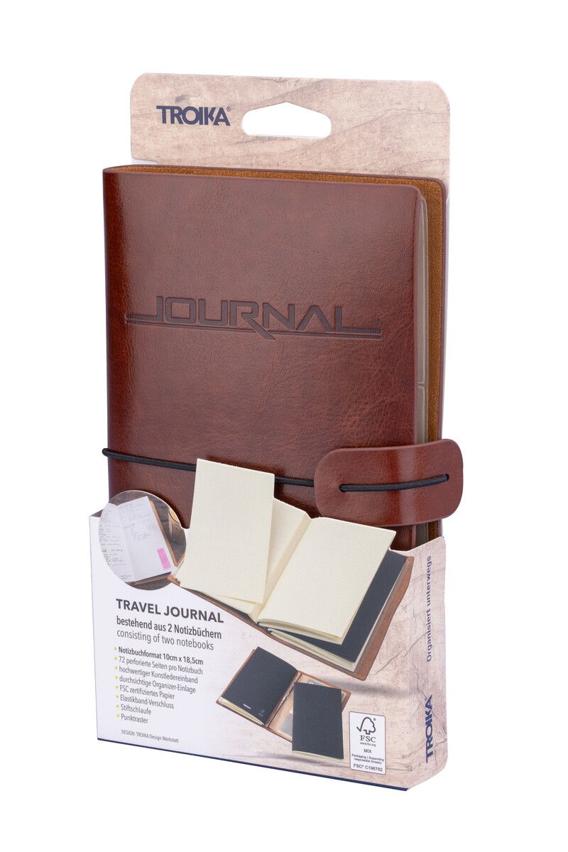 TROIKA TRAVEL JOURNAL – Refillable Notebook System with Storage Pouch