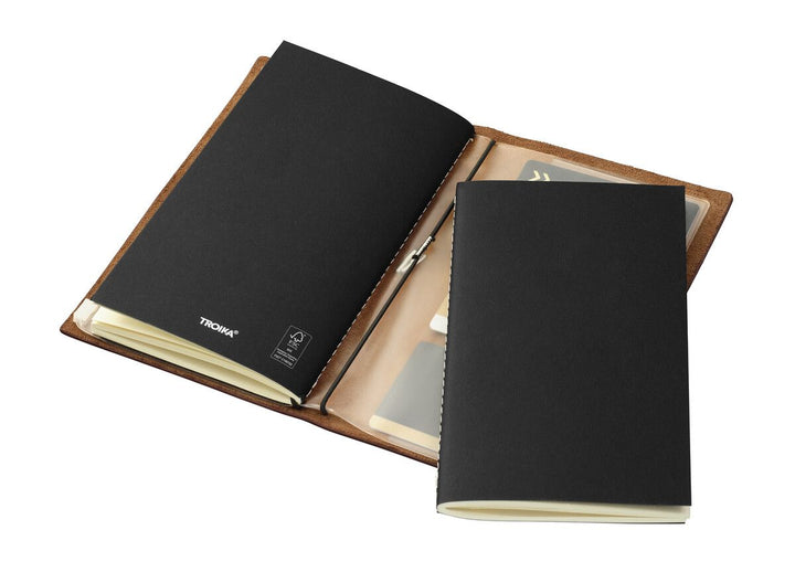 TROIKA TRAVEL JOURNAL – Refillable Notebook System with Storage Pouch