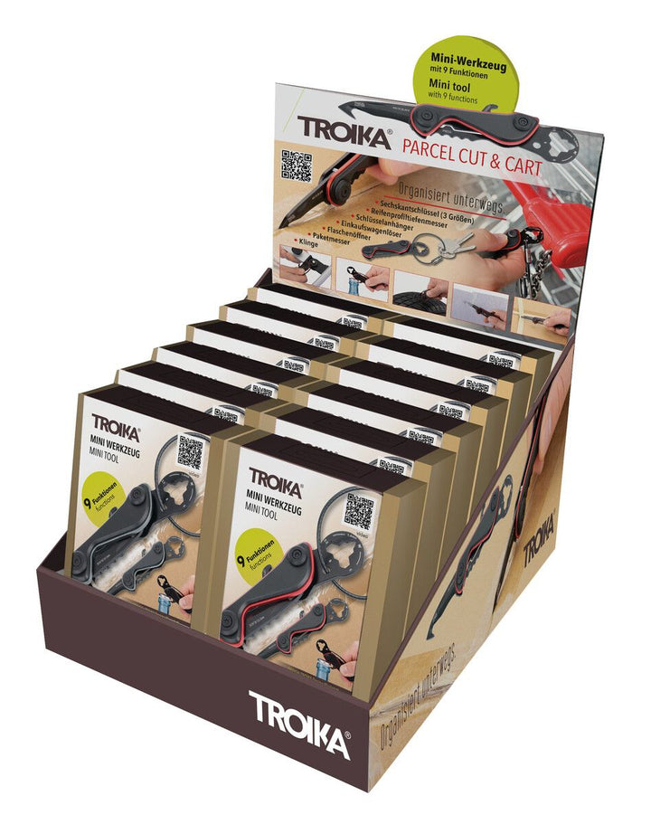 Troika Cardboard Counter Display with Twelve Item KTL30 Parcel Cut Mini Tool Assorted