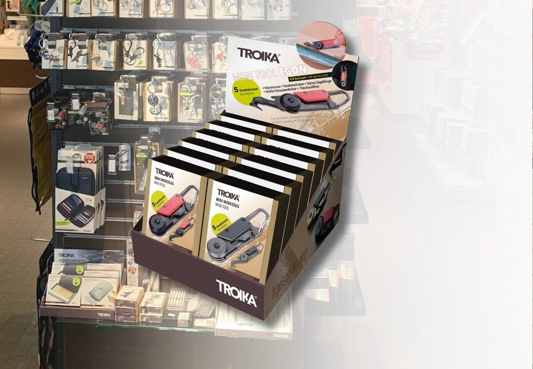 Troika Cardboard Counter Display with Twelve Item KTL26 Egon 5 Function Pocket Multi-tool Assorted