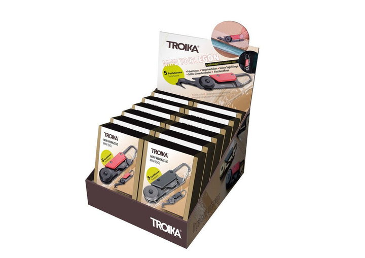 Troika Cardboard Counter Display with Twelve Item KTL26 Egon 5 Function Pocket Multi-tool Assorted