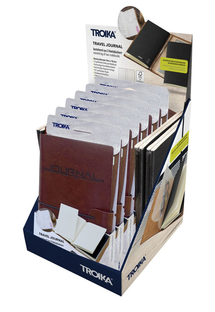 Counter Display TROIKA TRAVEL JOURNAL – 6 Pieces and 2 Refills