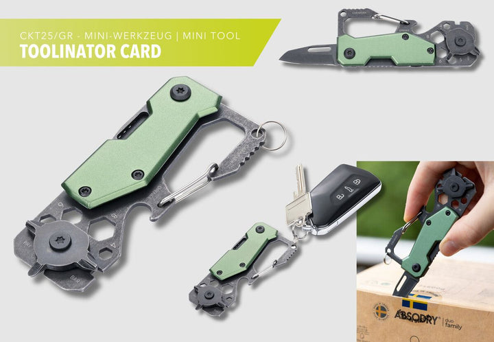 Troika Toolinator 10 function Pocket Multi-Tool Green & Stone-Wash