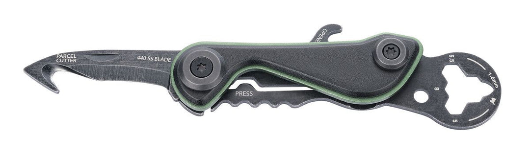 Troika Parcel Cut & Cart Pocket Multi-Tool With Safety Parcel Knife Stone Wash-Green