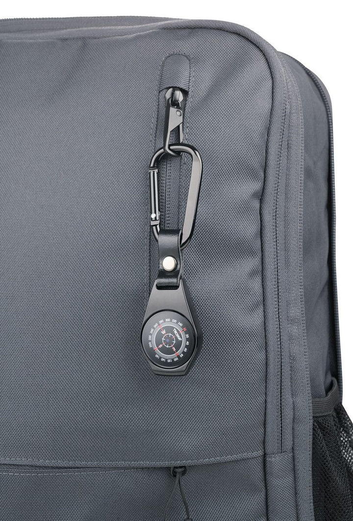 Troika NORD-OST, Pocket Compass with Carabiner and Leather Loop