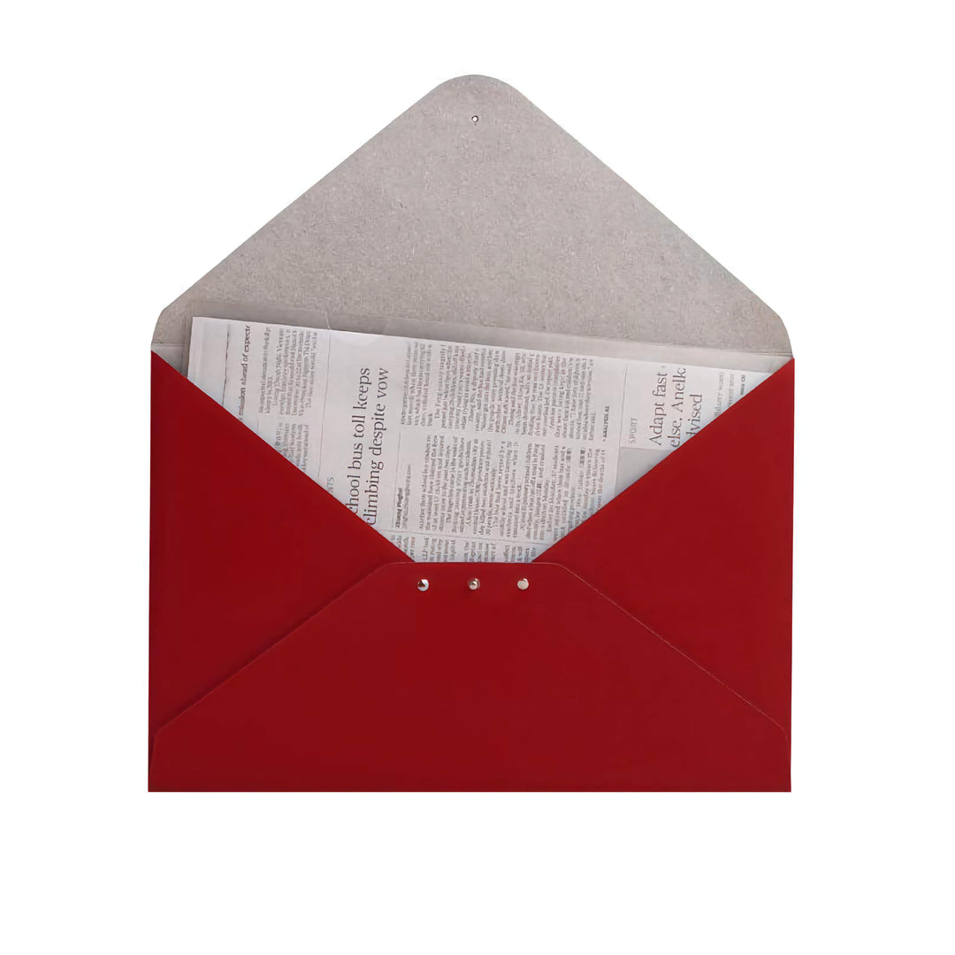 Paperthinks Recycled Leather A4 Letter Size Document Folder Scarlet Red