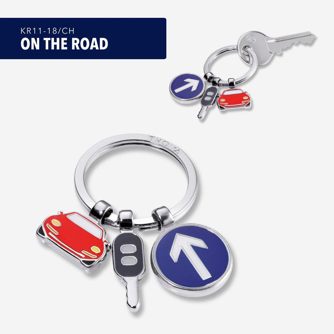 Troika On the Road, Keychain with Chrome and Enamel Traffic Charms