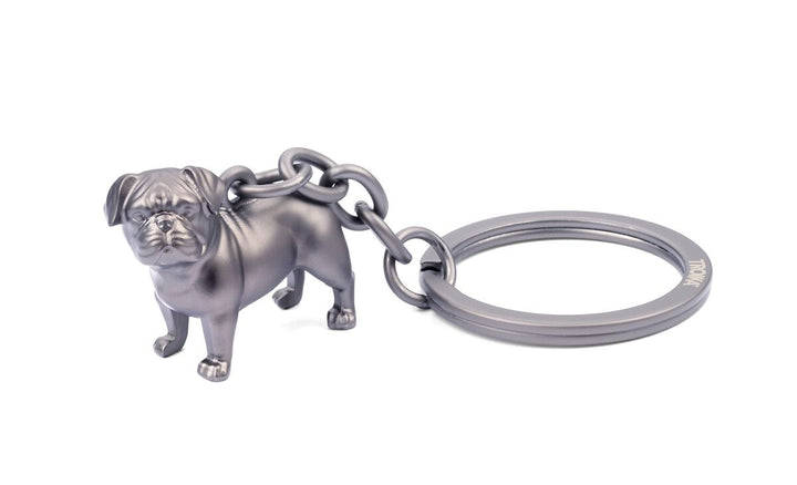 Troika BUDDY KeyChain with 3D Pug Dog Charm