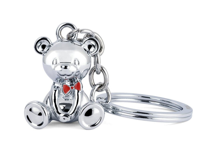 Troika BARND Keychain with 3D Teddy Bear Charm in Chrome