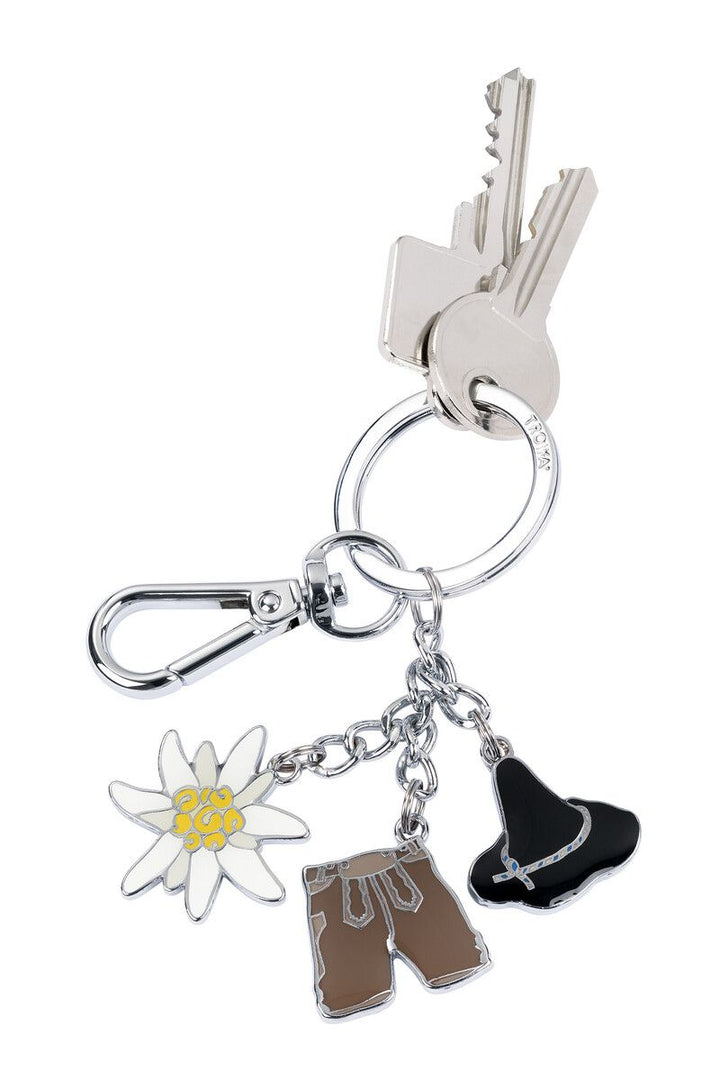 Troika LEDERHOSE OKTOBERFEST Carabiner Keychain with Three Charms