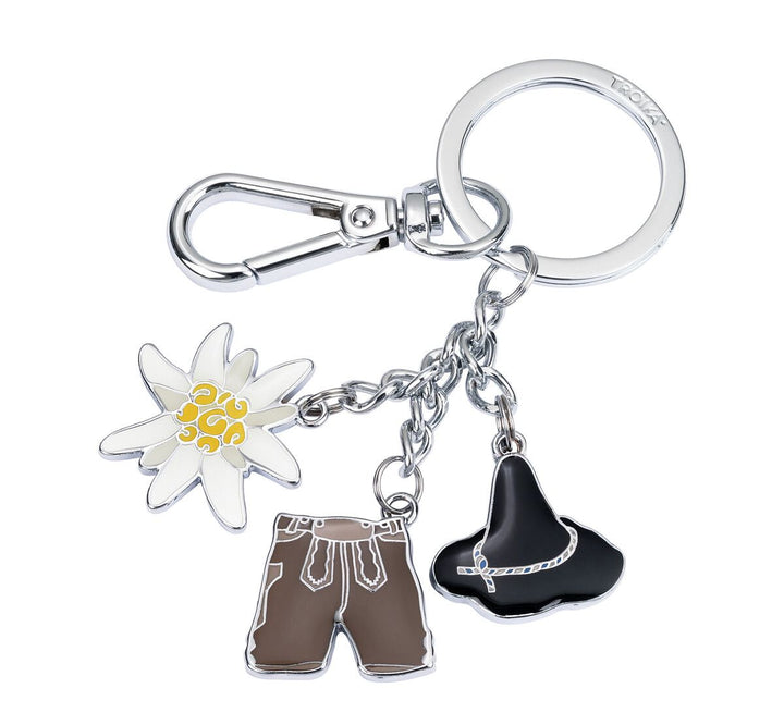 Troika LEDERHOSE OKTOBERFEST Carabiner Keychain with Three Charms