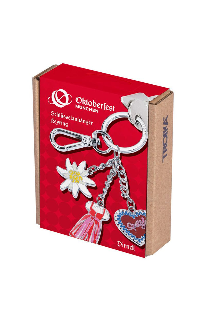 Troika DIRNDL OKTOBERFEST Carabiner Keychain with Three Charms