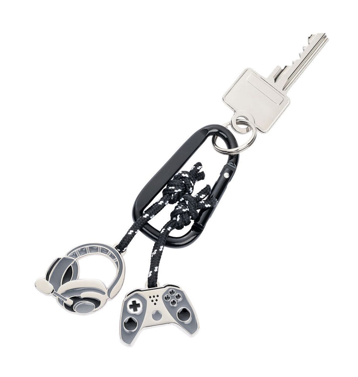 Troika GAMING Carabiner Keychain with Headset and Controller Charms