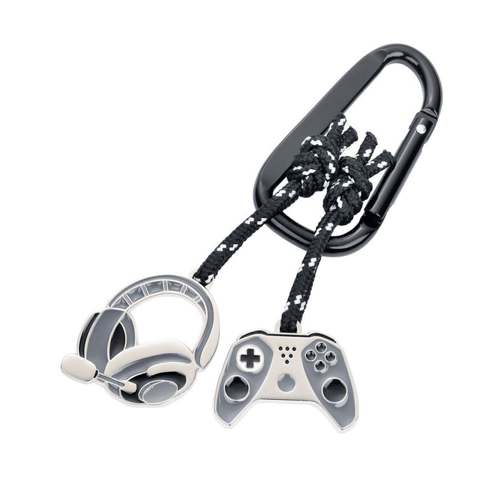 Troika GAMING Carabiner Keychain with Headset and Controller Charms