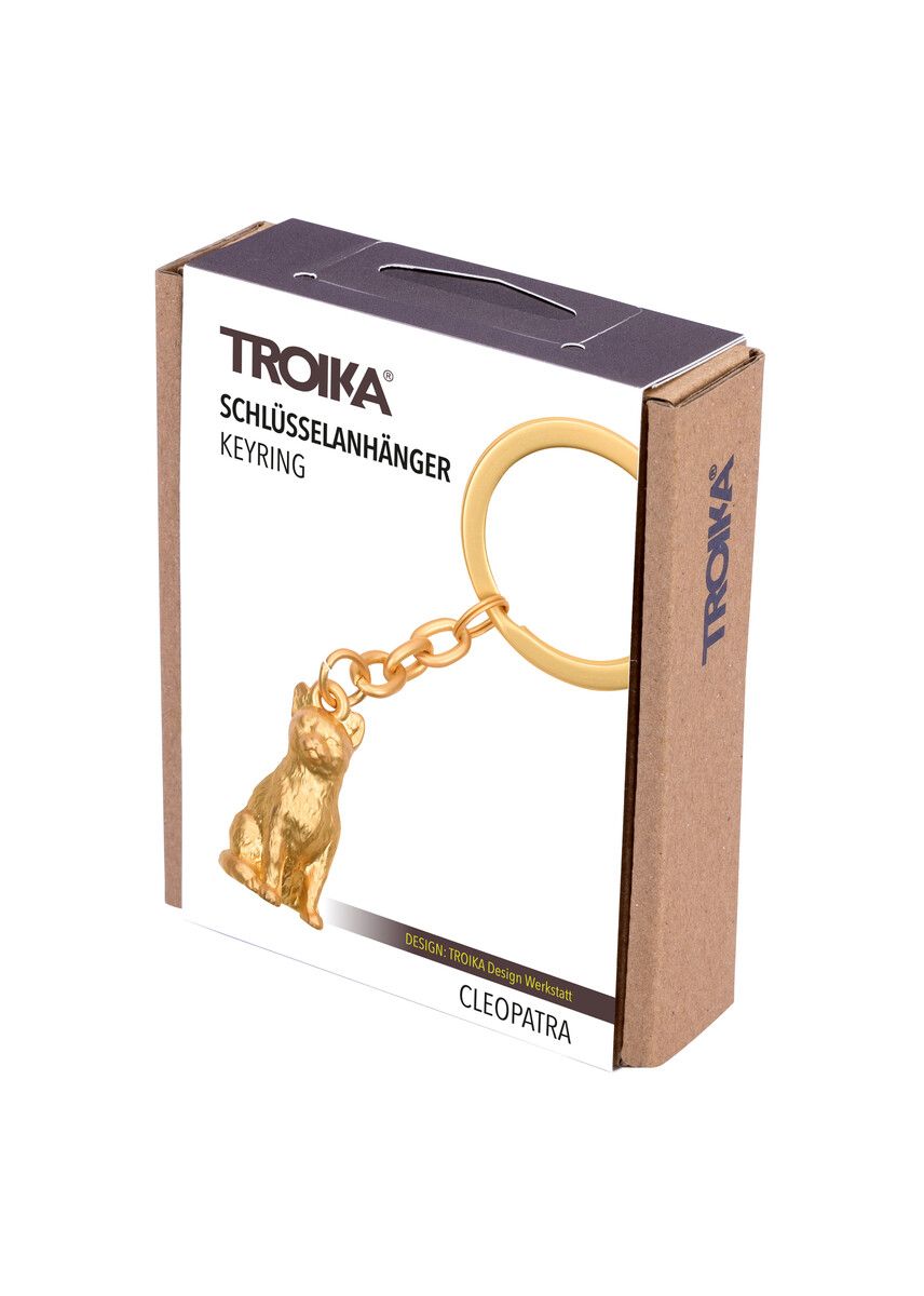 Troika CLEOPATRA, Cat Charm Keychain Mat Gold